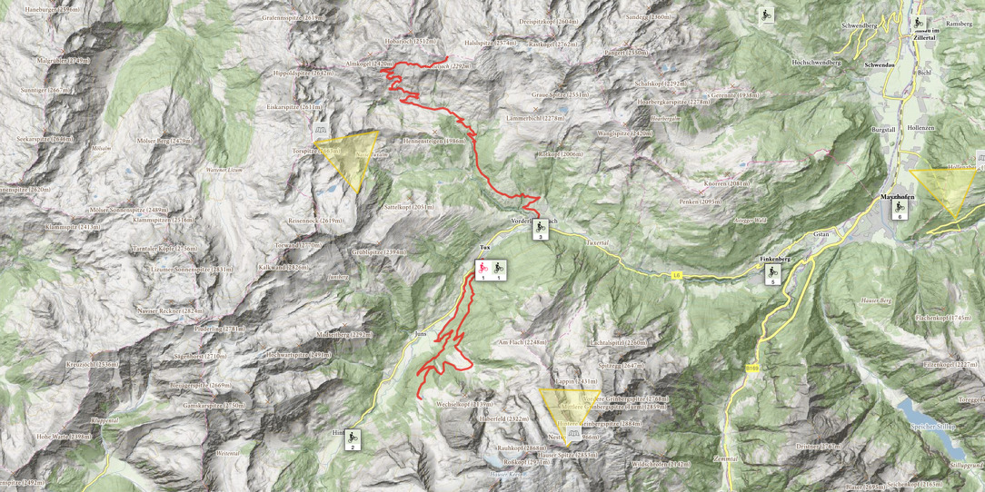 Interaktive Karte - Mountainbike-Touren